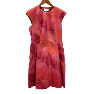 Akris Punto Sleeveless front Zipped‎ Dress Orange/Pink  Size 8 fit and flare